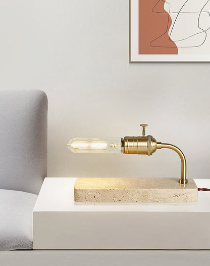Travertine Vintage Tube Table Lamp