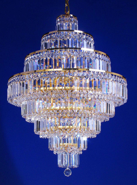 18 lights crystal chandelier in gold plated finish