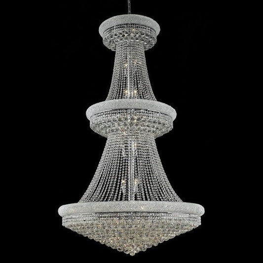 Polished chrome 38 Light large crystal Chandelier