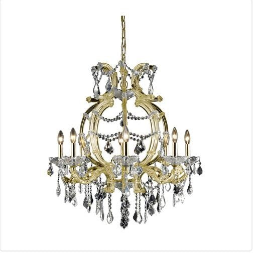 Gold Eight Light 32.5-in Chandelier