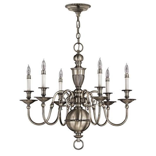 Pewter Six-Light Chandelier