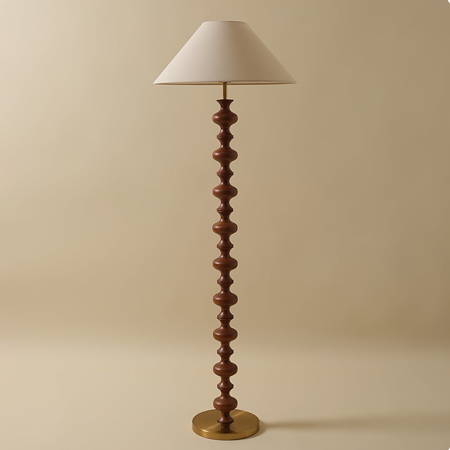 Sculpted Rhythm Wood Floor Lamp
