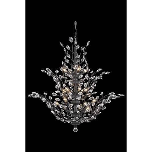 Orchid Dark Bronze 18-Light Chandelier with Royal Cut Crystal