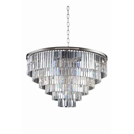 Sydney Polished Nickel Thirty-Two-Inch Pendant with Royal Cut Clear Crystals