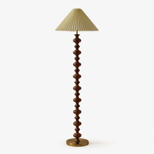 Sculpted Rhythm Wood Floor Lamp
