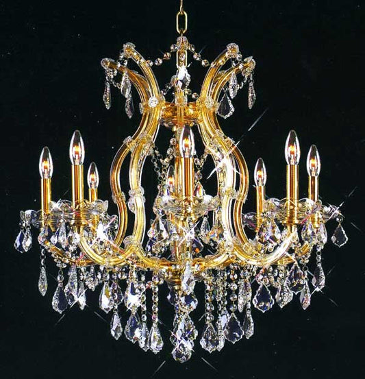 Gold plated Maria Theresa chandelier dressed with chinese number one crystal