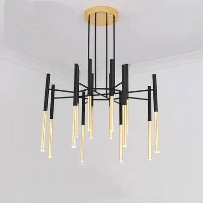 Metal Tubular Gasolier Chandelier