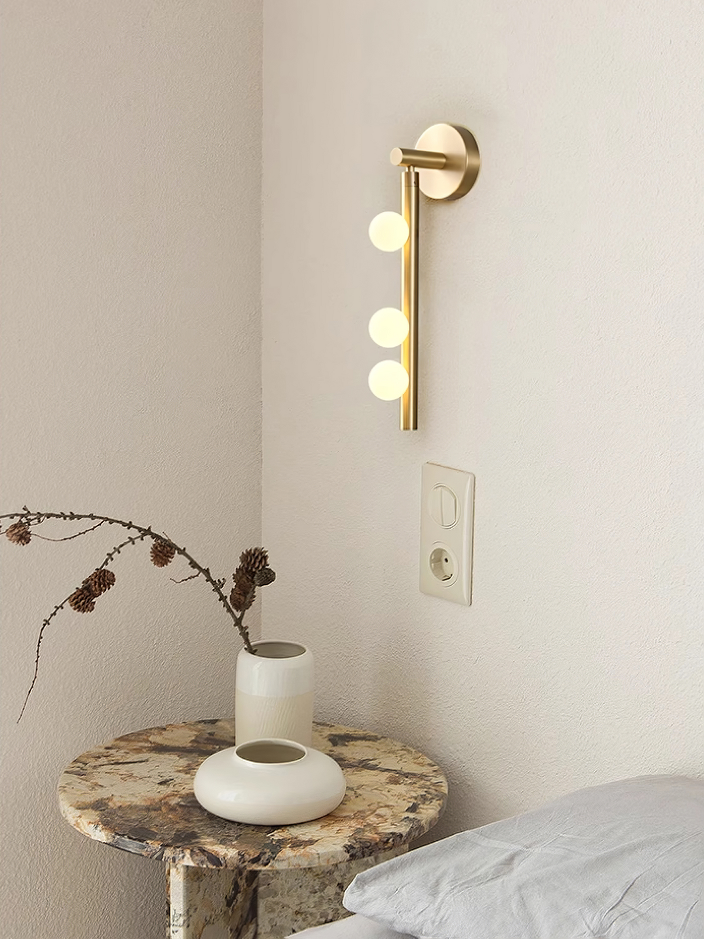 Brass Glass Tube Wall Lamp