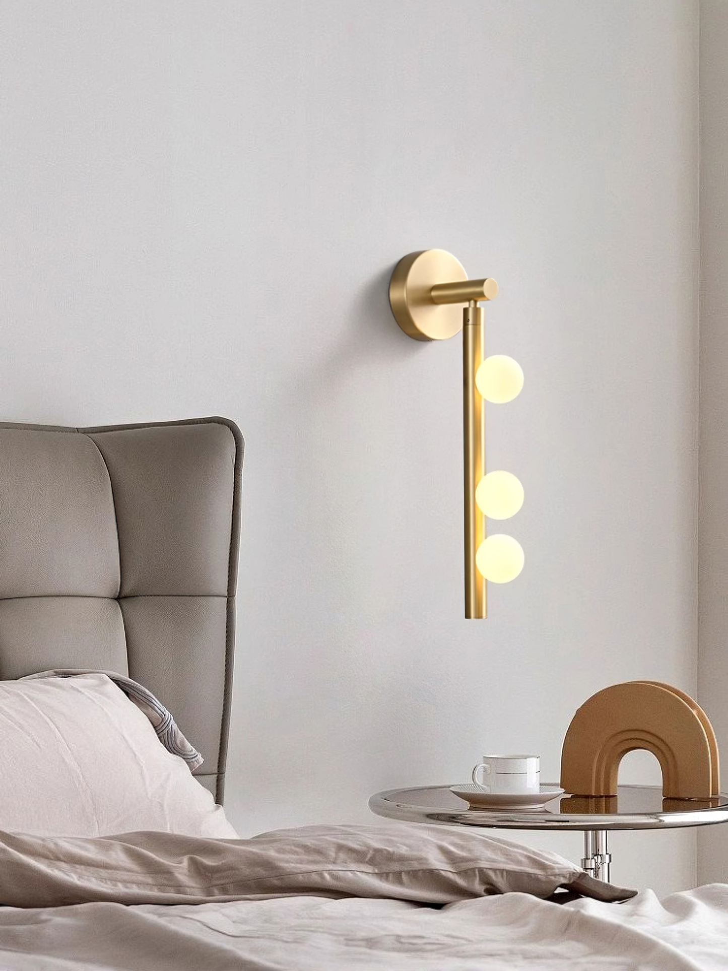 Brass Glass Tube Wall Lamp