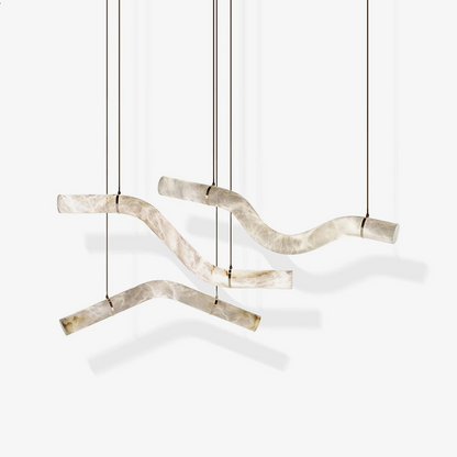 Streamlined Alabaster Pendant Lamp