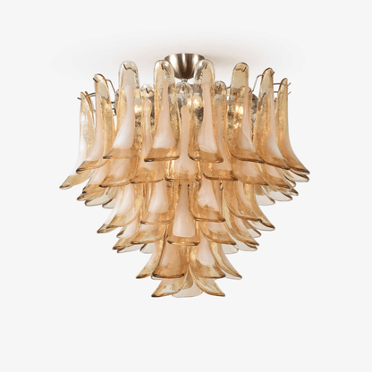 Amber Petal Glass Ceiling Lamp