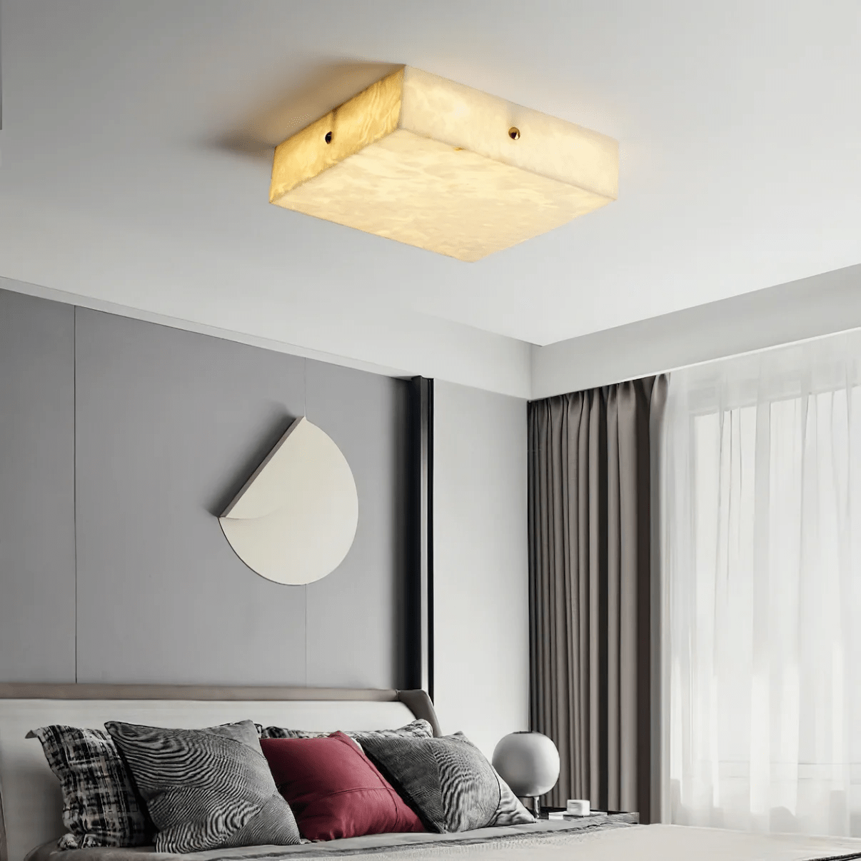 Square Alabaster Ceiling Light