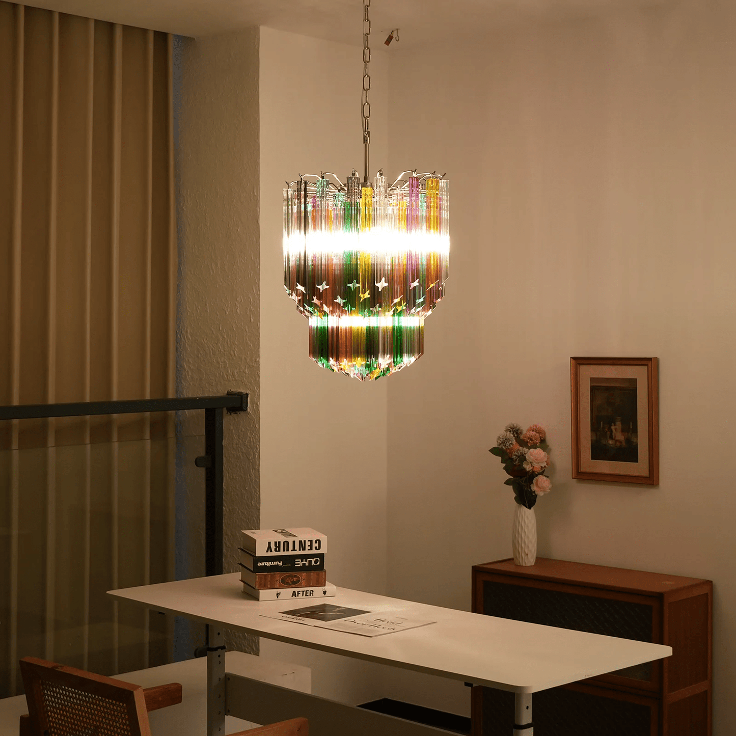 Prismatic Murano Colorful Chandelier