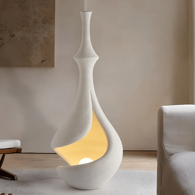 White Sere Vase Floor Lamp