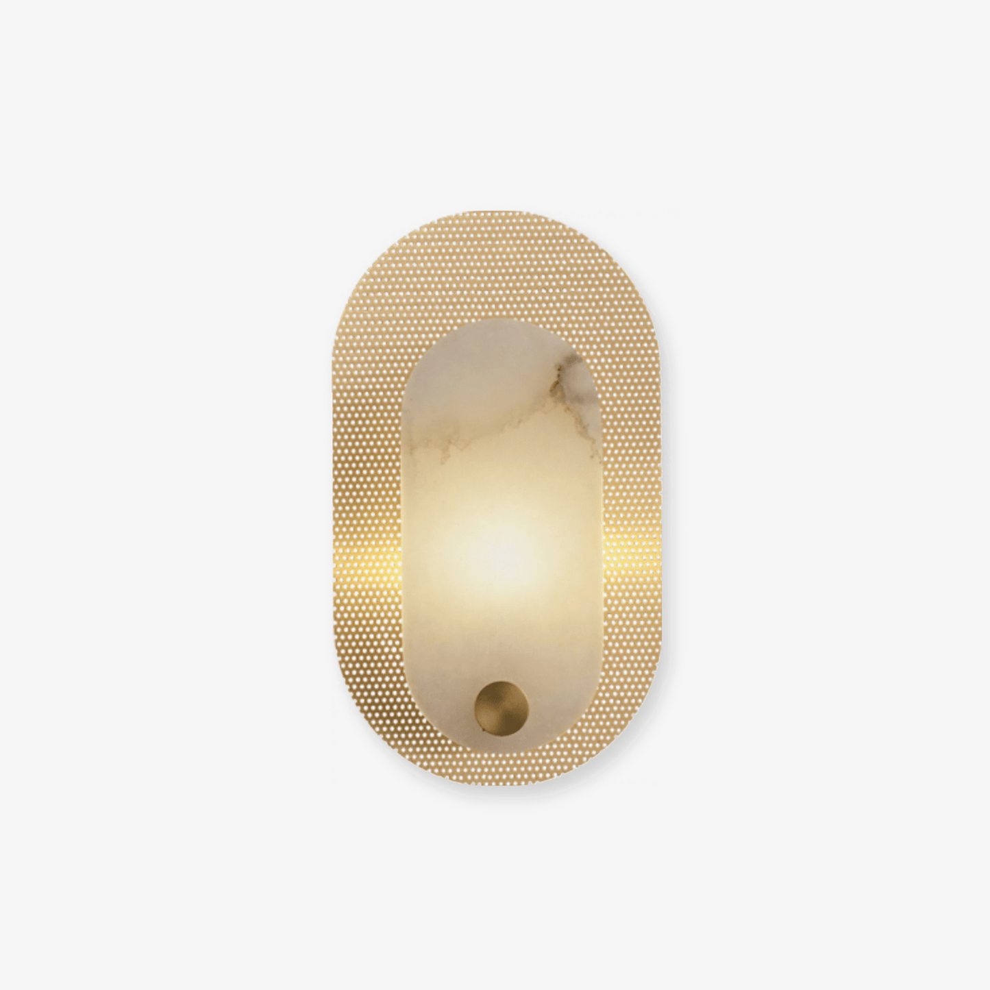 Perforated Oval Alabaster Wall Sconce