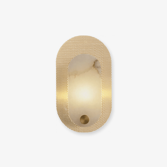 Perforated Oval Alabaster Wall Sconce