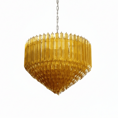 Prism Murano Amber Glass Chandelier