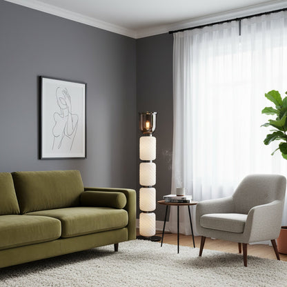 Textured Layered Glass Floor Light