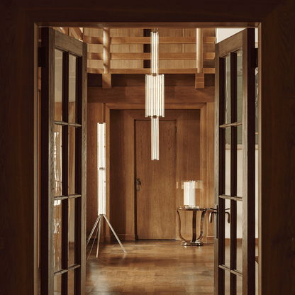 Hexagonal Glass Floor Lamp