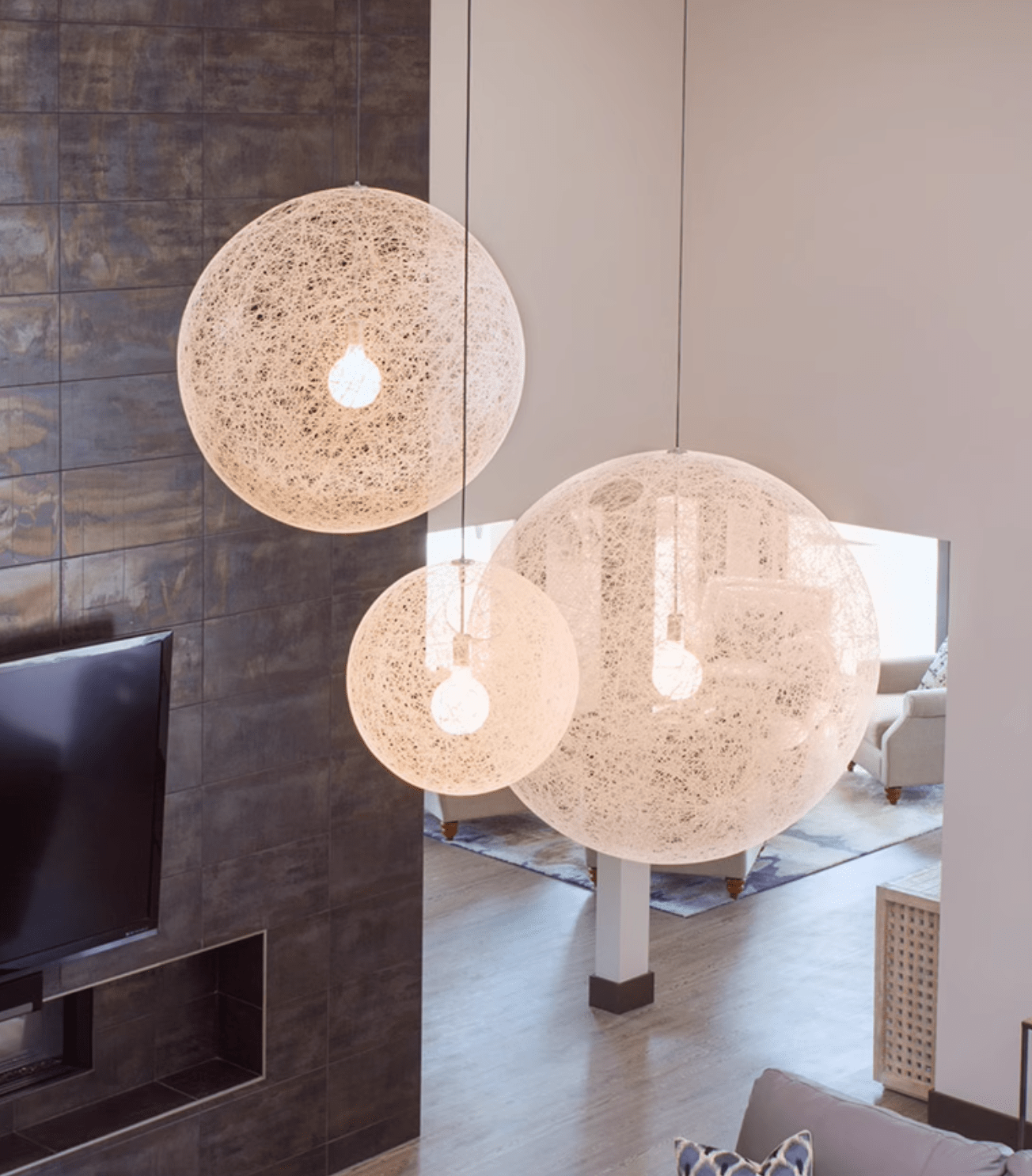 Spherical Woven Pendant Light