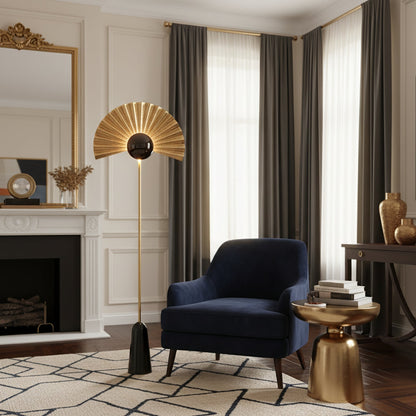 Gilded Fan Floor Lamp