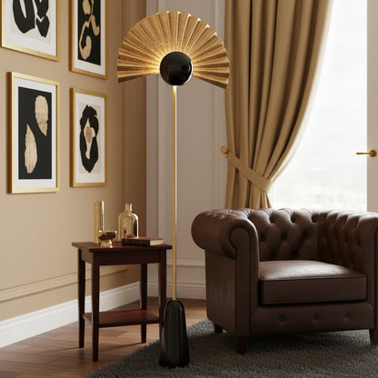 Gilded Fan Floor Lamp