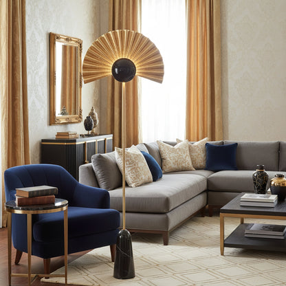 Gilded Fan Floor Lamp