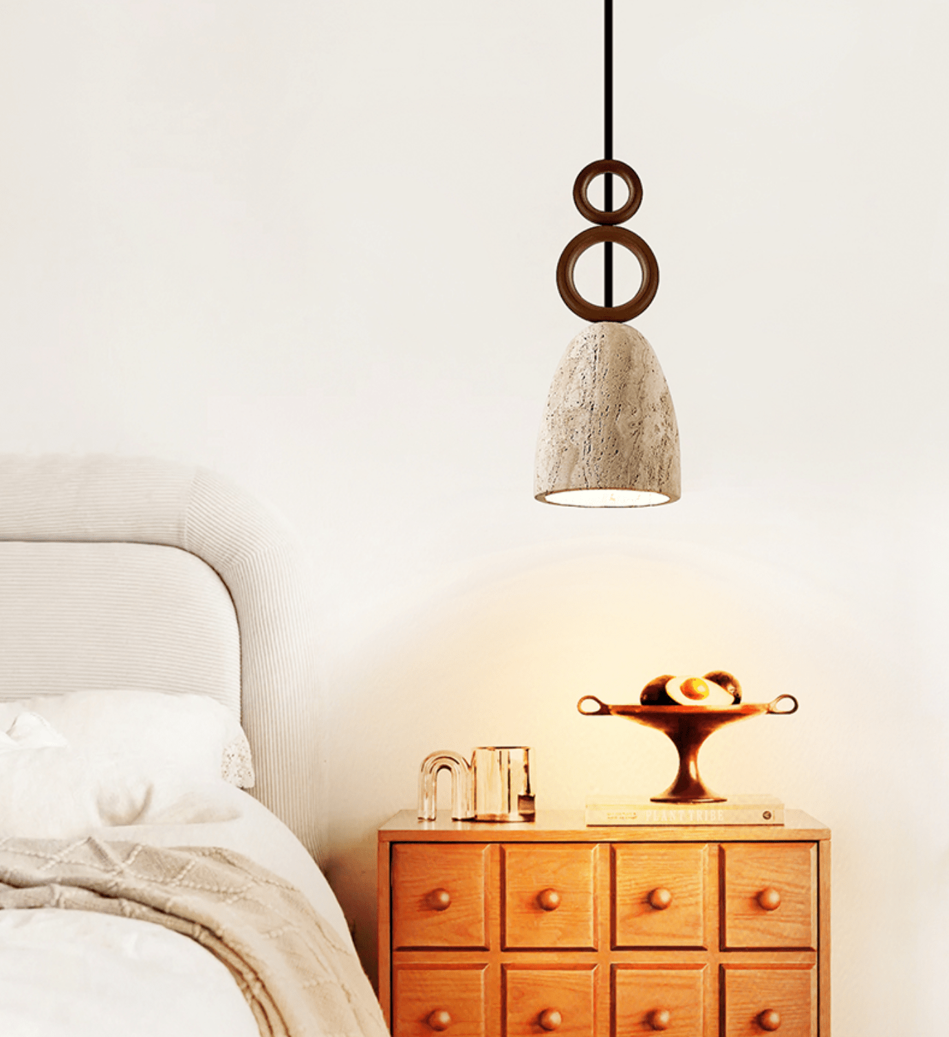 Stone Bell Rings Pendant Light