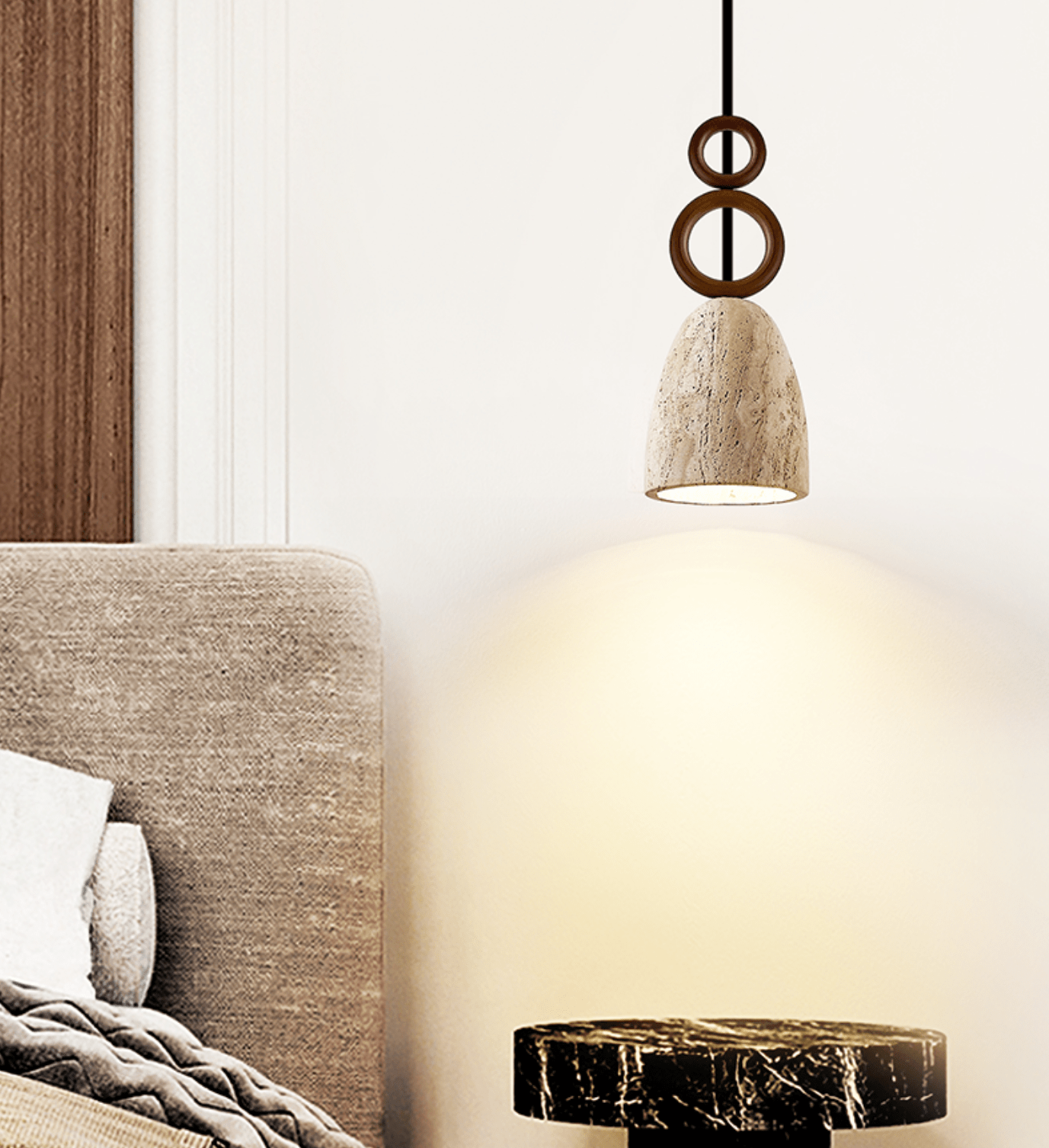 Stone Bell Rings Pendant Light