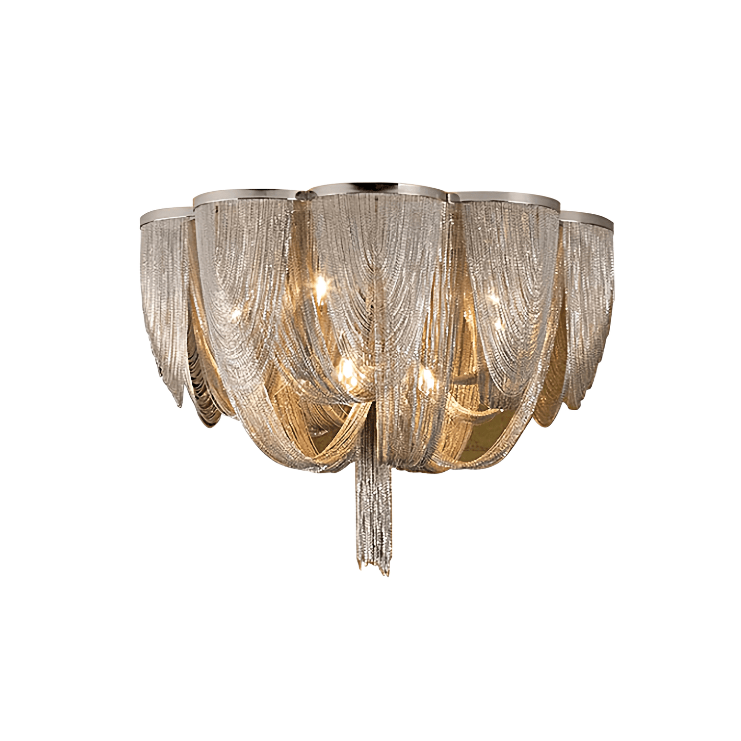 Silver Chain Tassel Ceiling Light