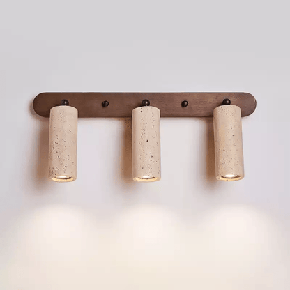 Travertine Triple Spotlight Wall Lamp