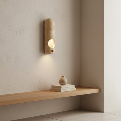 Travertine Oval Wall Sconce
