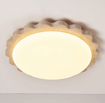 Travertine Scallop Edge Ceiling Light