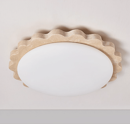 Travertine Scallop Edge Ceiling Light
