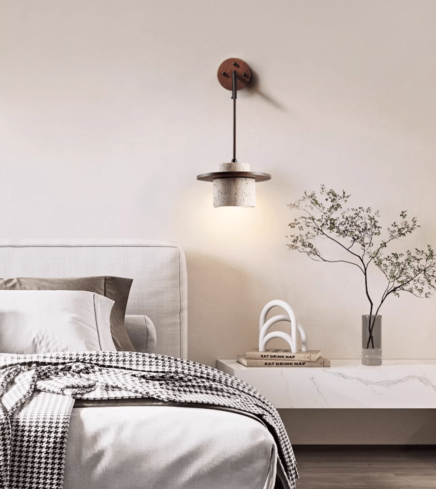 Cylindrical Stone Sconce