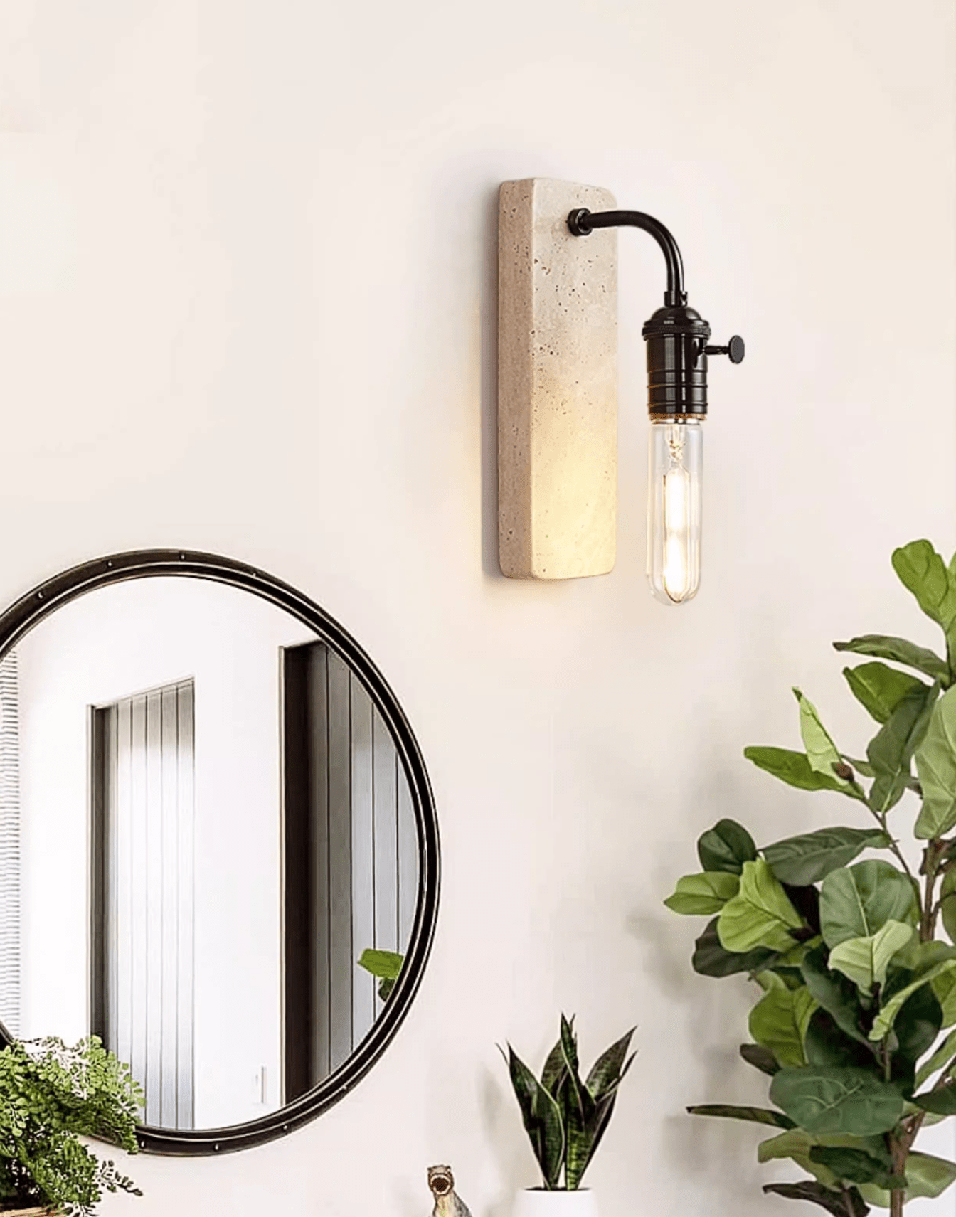 Industrial Stone Sconce