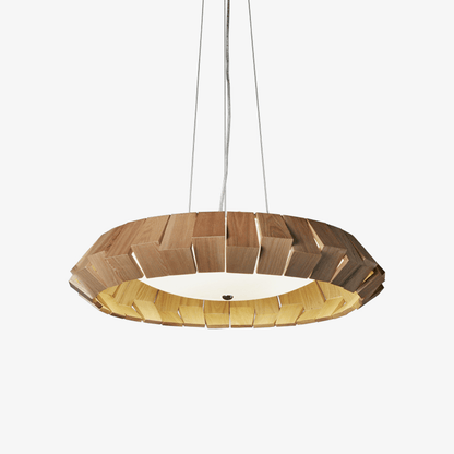 Wooden Patchwork Ring Chandelier