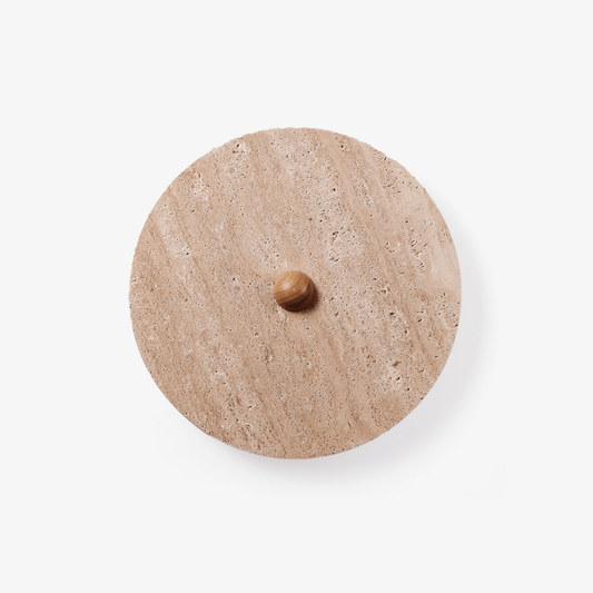 Round Travertine Disk Wall Lamp