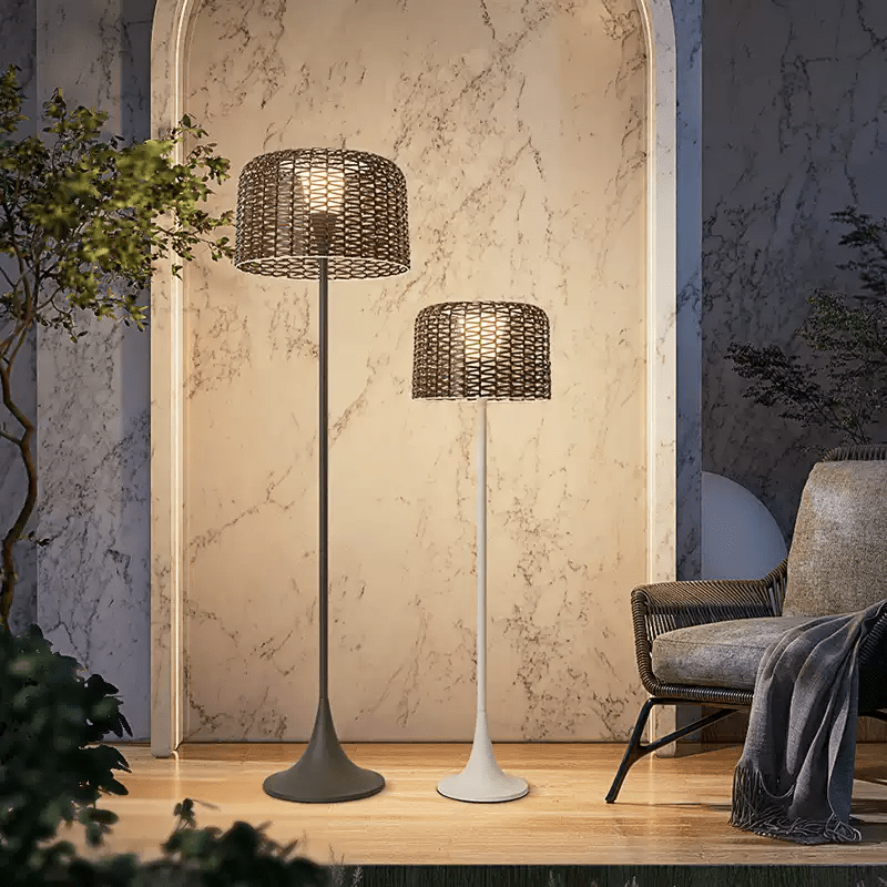 Callum Woven Solar Floor Lamp
