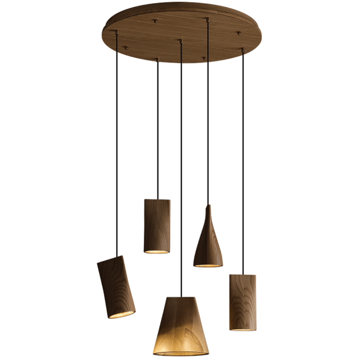 Nordic Tilted Wood Pendant Light