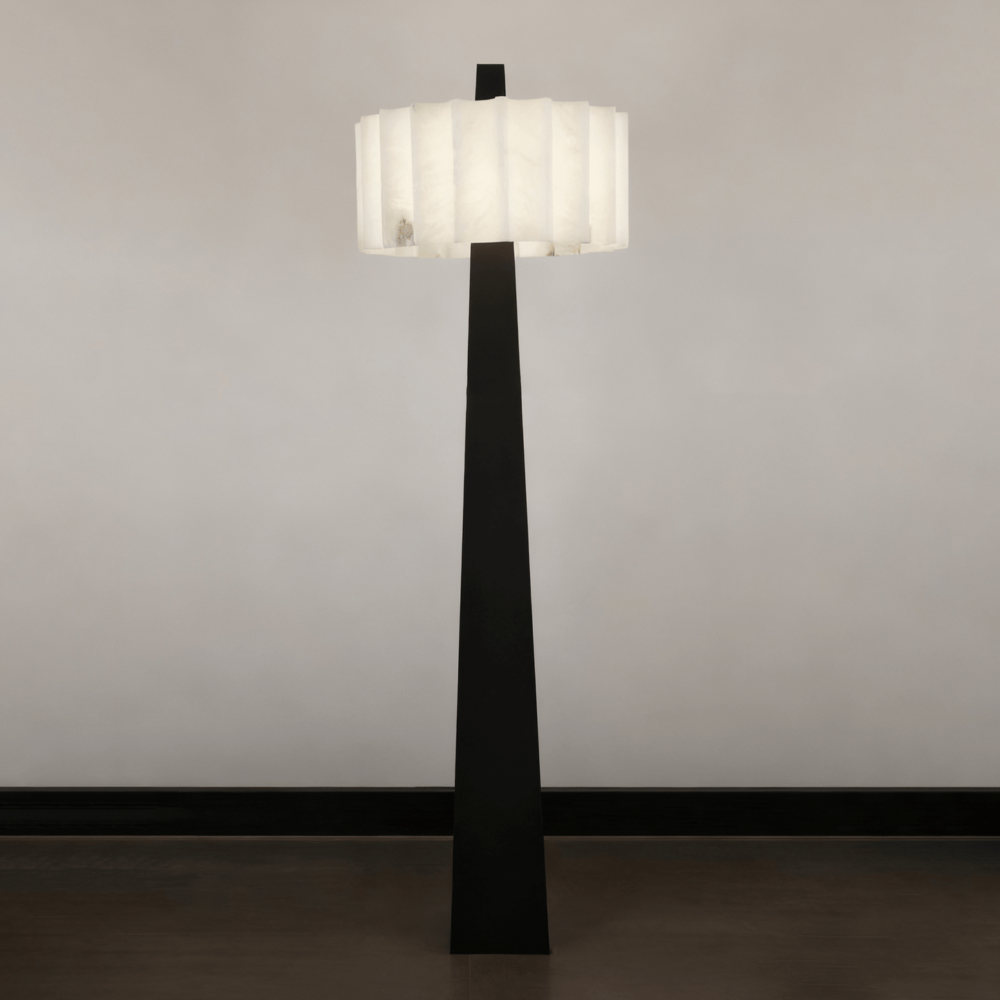 Origami Pleat Alabaster Floor Lamp