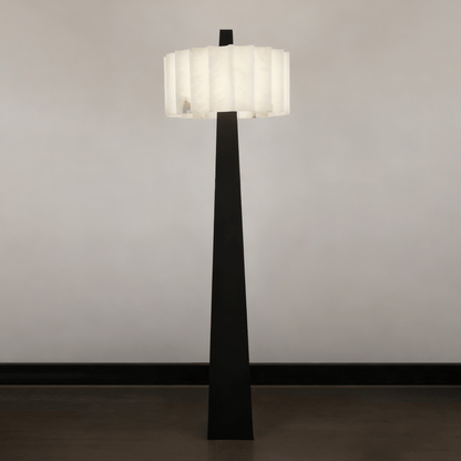 Origami Pleat Alabaster Floor Lamp