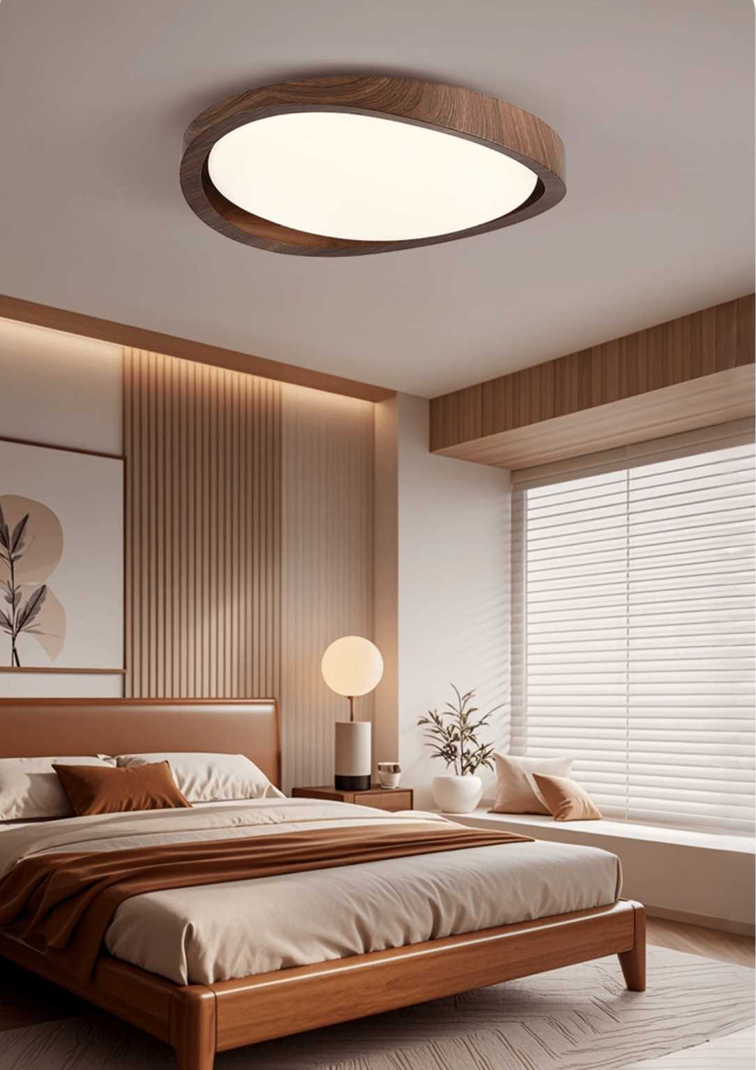 Walnut Curved Edge Ceiling Light