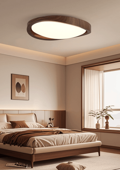 Walnut Curved Edge Ceiling Light