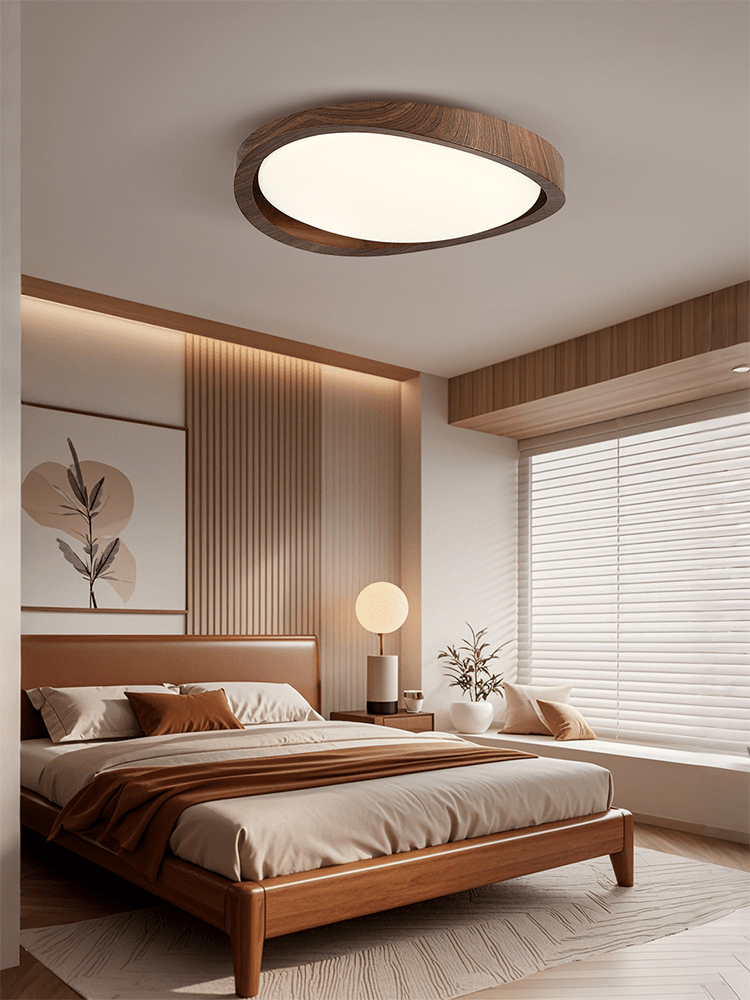 Walnut Curved Edge Ceiling Light