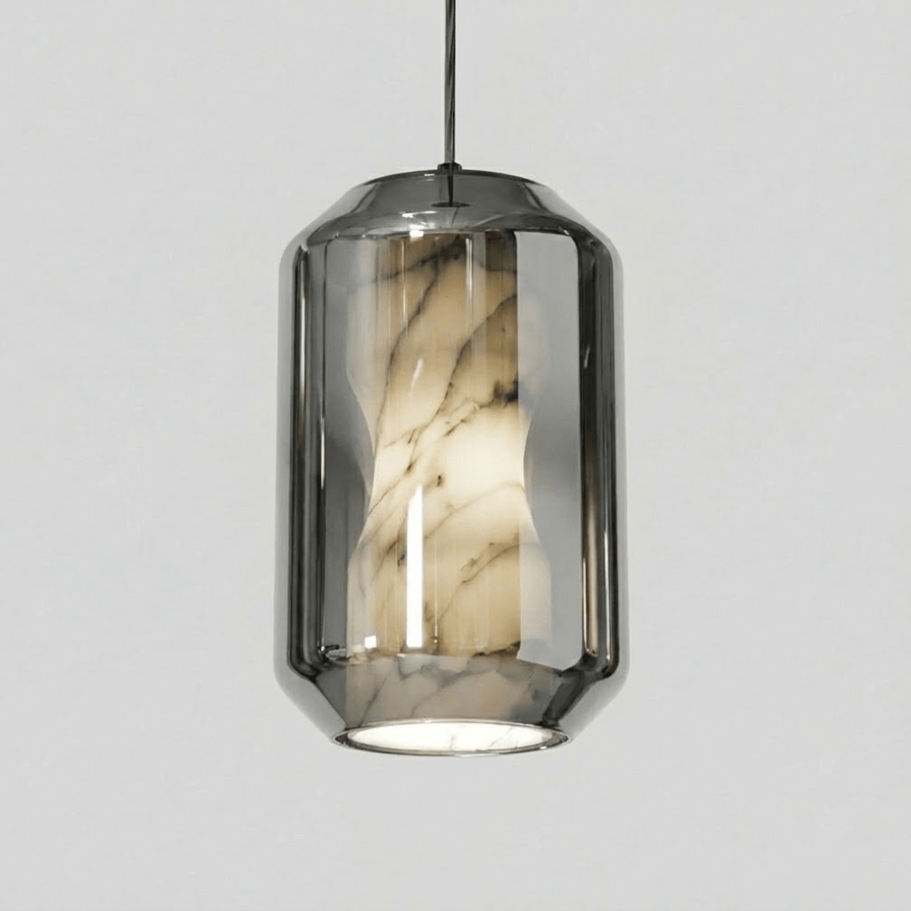 Alabaster Glass Cylinder Pendant Light