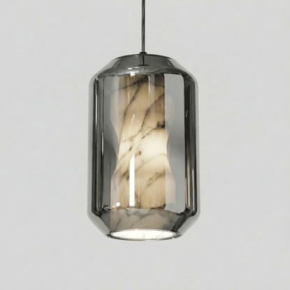 Alabaster Glass Cylinder Pendant Light
