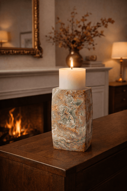 Elara Agate Candle Holder