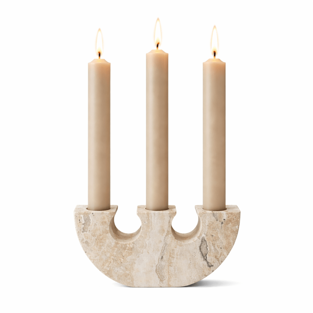 Rowan Yellow Travertine Candle Holder