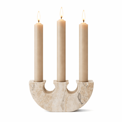 Rowan Yellow Travertine Candle Holder